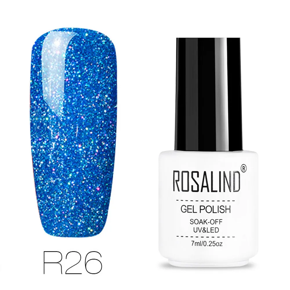 ROSALIND Блестящий УФ-Гель-лак для ногтей Soak Off Nail Art верхнее покрытие Базовое покрытие гель лак для ногтей наборы для девочек C0804