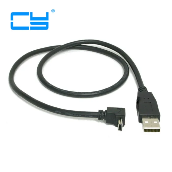 Вниз Угловой 90 градусов Mini USB 2 0 B Тип 5Pin штекер к кабель для передачи данных MP3 MP4