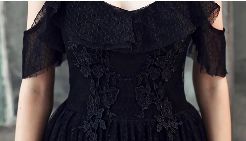 Новое поступление, вечерние платья для выпускного вечера vestido de noiva sereia, вечернее платье из тюля с тонкими бретельками и черным узором
