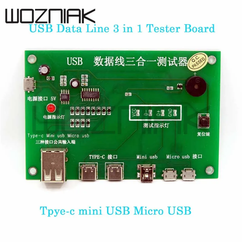 USB кабель Триада тестер зарядного кабеля Тестовая карта tpye c мини микро печатная