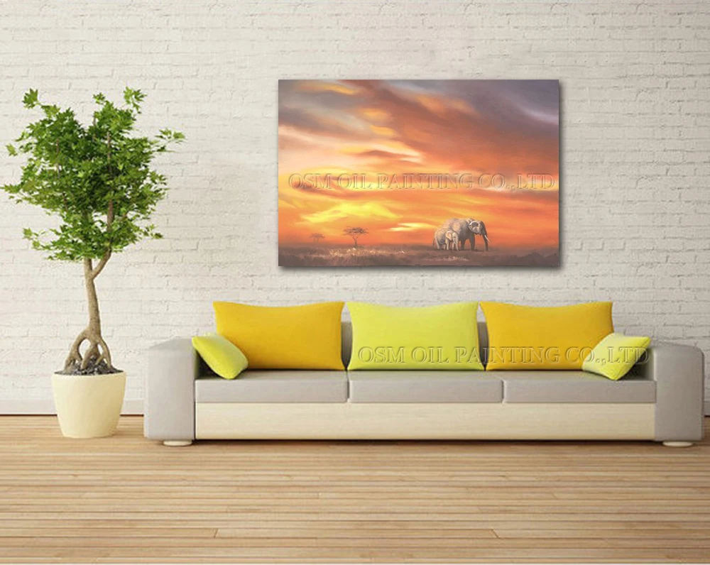 Высокое качество Современная абстрактная картина маслом слона высокого