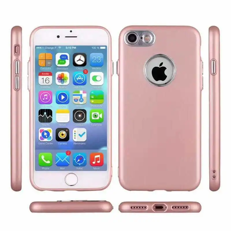 Роскошный мягкий силиконовый чехол для телефона iphone 7 7Plus с металлическим окошком