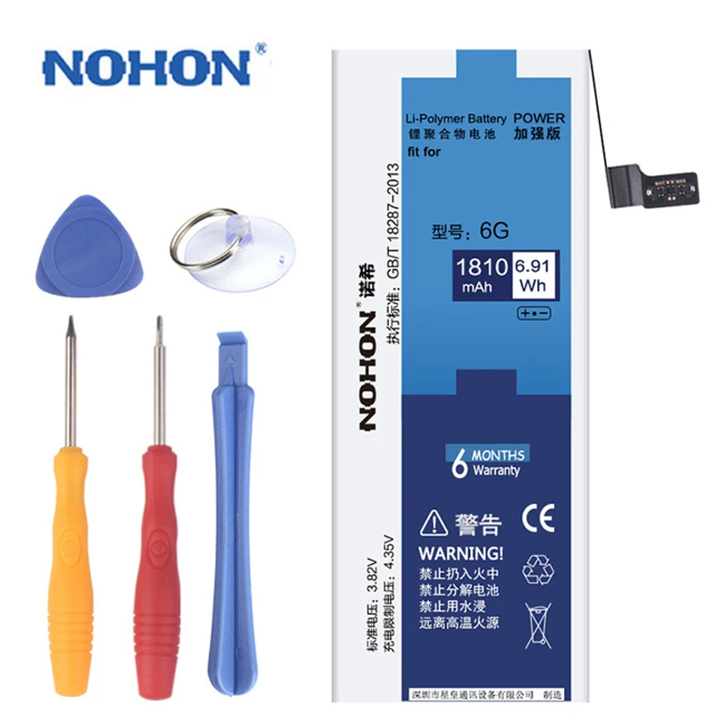 

Оригинальный аккумулятор NOHON для Apple iPhone, литий-ионный аккумулятор большой емкости для замены iPhone, 5C, SE, 6, 6S, бесплатные инструменты, рознична...