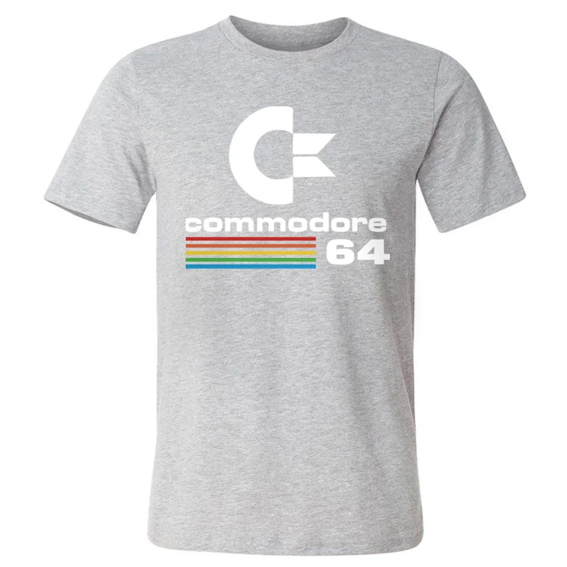 gray 6 Мужские футболки Лето Commodore 64 Футболка с принтом C64 SID Amiga Ретро крутой дизайн футболка с коротким рукавом Топ Футболка Мужская s одежда - Цвет: gray 6