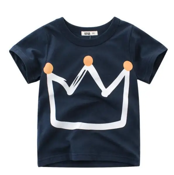 t-shirt 5 OLN, летняя детская футболка для мальчиков футболки с короткими рукавами и принтом короны для маленьких девочек хлопковая детская футболка футболки с круглым вырезом, одежда для мальчиков - Цвет: t-shirt 5