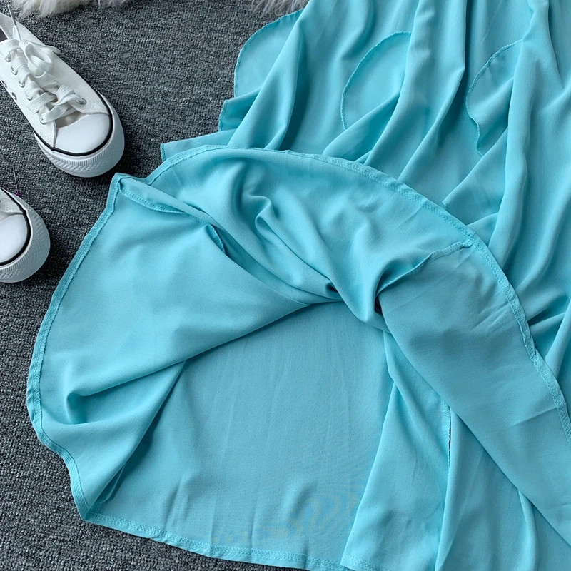 ALPHALMODA новинка 2019 однотонное пляжное платье для пляжа тонкая талия гофрированная