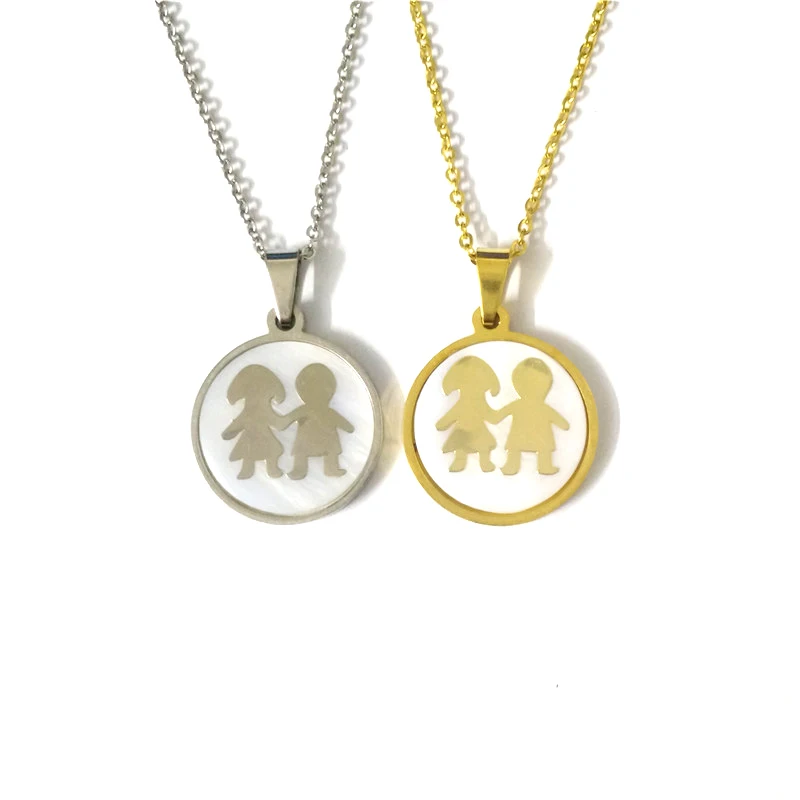 FairLadyHood Gold Silver Color Necklace Family Jewelry Boy And Girl Pendant Choker For Children Gift | Украшения и аксессуары