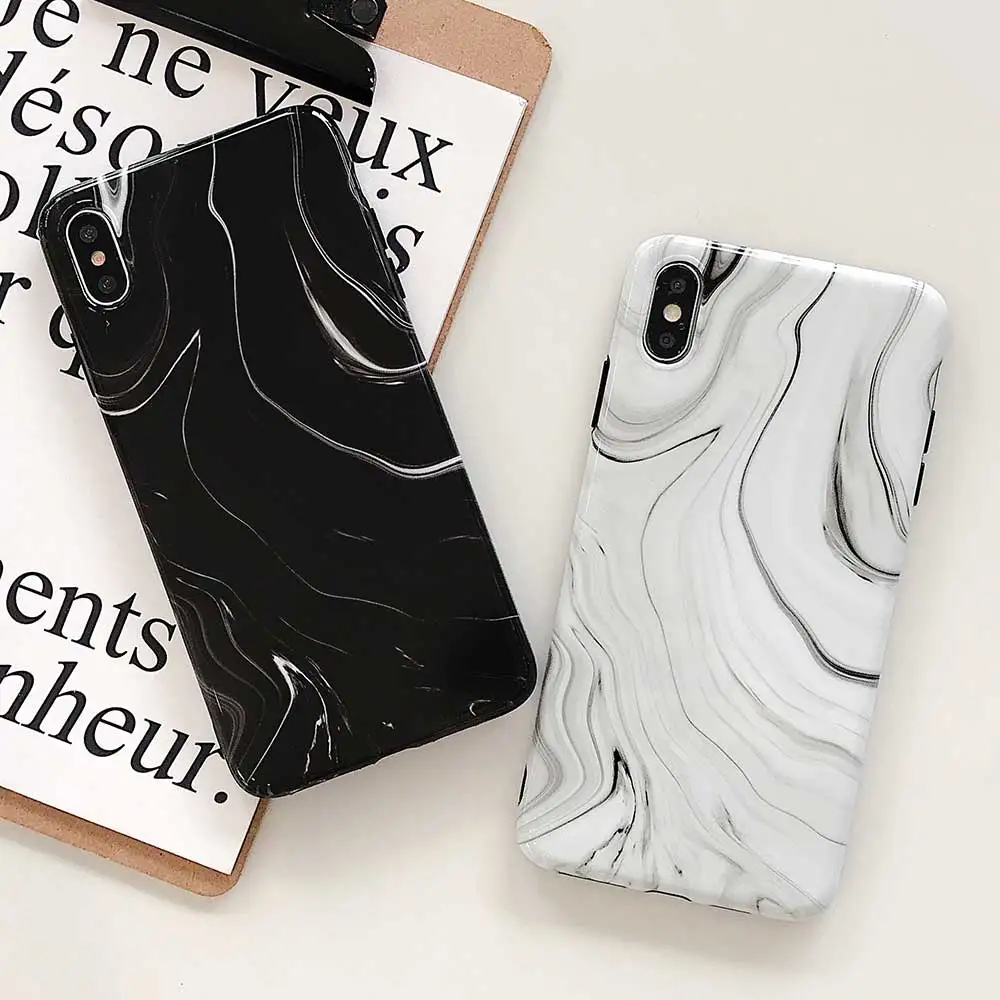 Модные Цветные мраморные гранитные чехлы для iphone XS 6s 6 7 8 plus X XR мягкий чехол