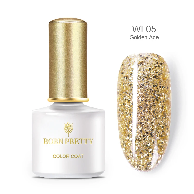 BP-WL05 BORN PRETTY Блестящий УФ-Гель-лак 6 мл Золотой Серебряный замачиваемый УФ-гель для ногтей блестки мерцающий Гель-лак для маникюра - Цвет: BP-WL05