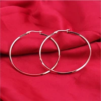 he47 titanium men women hoop earrings circle shape 60mm 316l stainless steel earring ip plating no fade allergy free