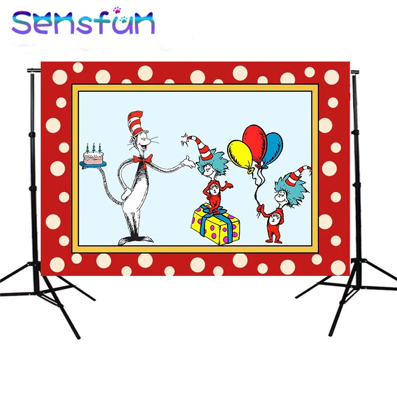 7x5ft винил dr seuss счастливый день рождения фон дети пользовательские фотостудии реквизит 220x150 см Sxy953