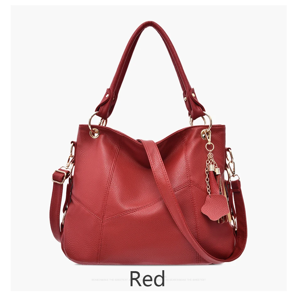 Luxury Designer Women Leather Handbags Vintage Female Shoulder Bags Tassel High Quality Handbag Ladies Large Tote Bag Sac a Main