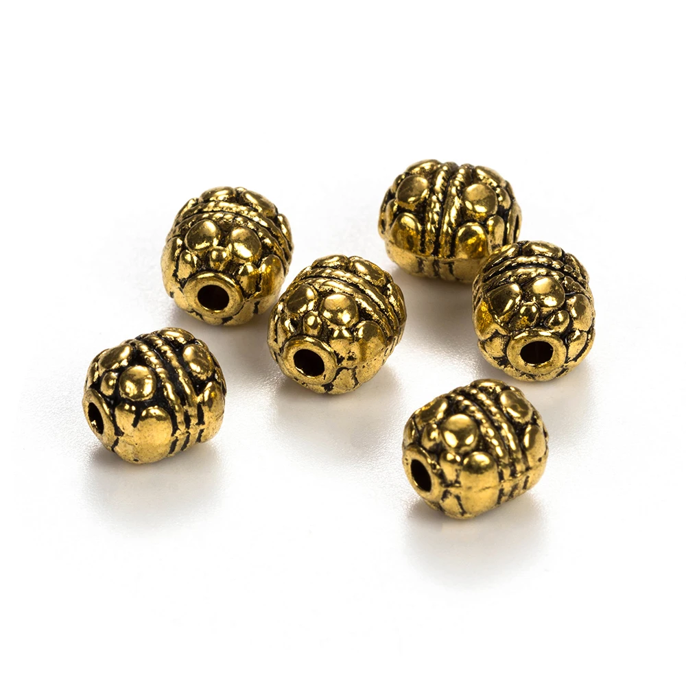 MEIBEADS 7.8*7mm 50pcs/lot Antique Gold Color Alloy Metal Charm Beads For Women DIY Bracelets &amp Anklets Making UF6376 | Украшения и