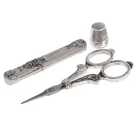 professional european vintage sewing kit scissors thimble needle case diy sewing tools for embroidery cross stitch crewel craft