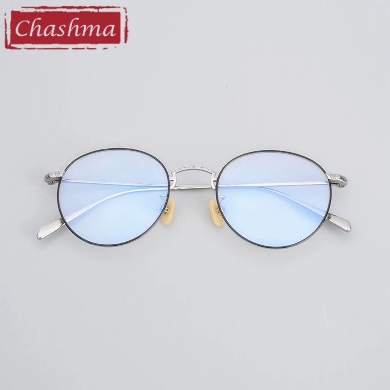 Винтажная Женская титановая оптическая оправа для глаз очки мужчин круглая