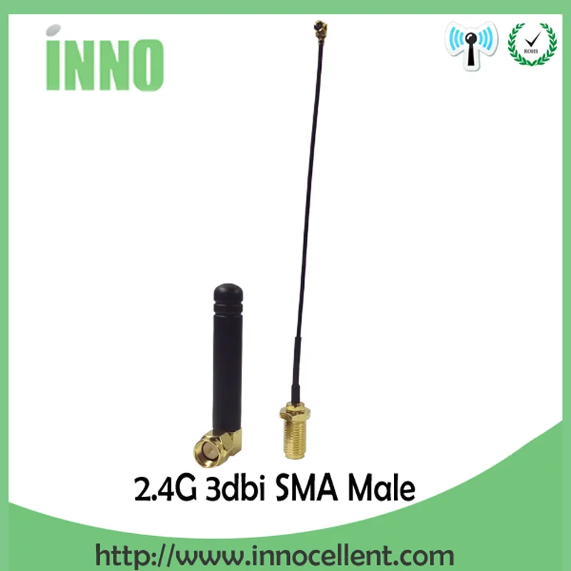 EOTH  2.4g antenna 3dbi sma male wlan wifi 2.4ghz antene IPX ipex 1 SMA female pigtail Extension Cable iot module antena