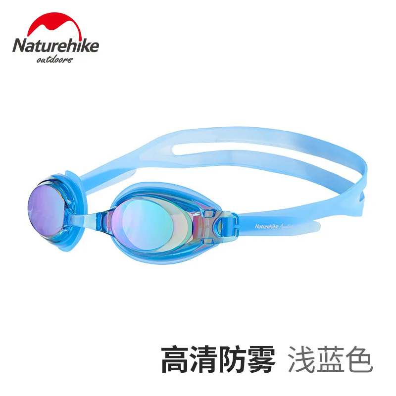 baby blue Naturehike Profession Swim Goggles Swimming Diopter Glasses Anti Fog UV Protection Optical Waterproof 200 300 400Myopia Eyewear - Цвет: baby blue