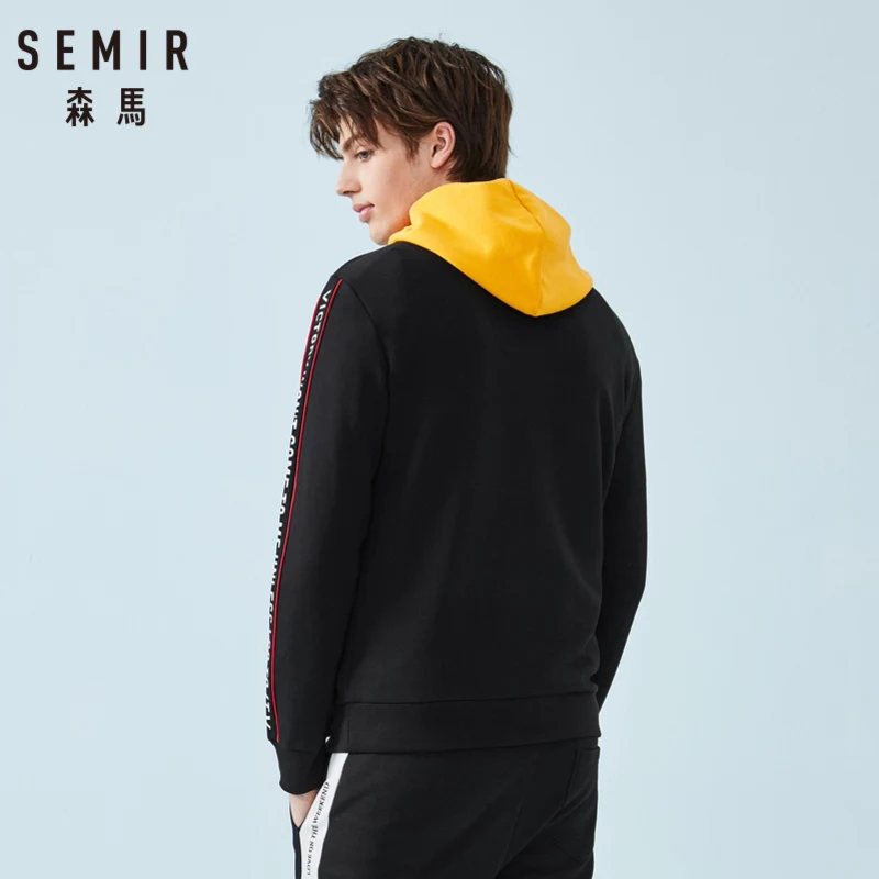 Мужская толстовка в полоску SEMIR мягкий хлопковый пуловер с принтом модная