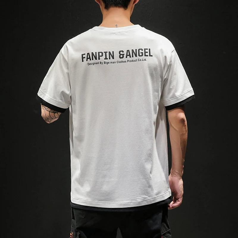 

Summer Casual Short Sleeve Men t shirt Hip Hop Japanese Style tshirt Loose Top Tees Size M-5XL