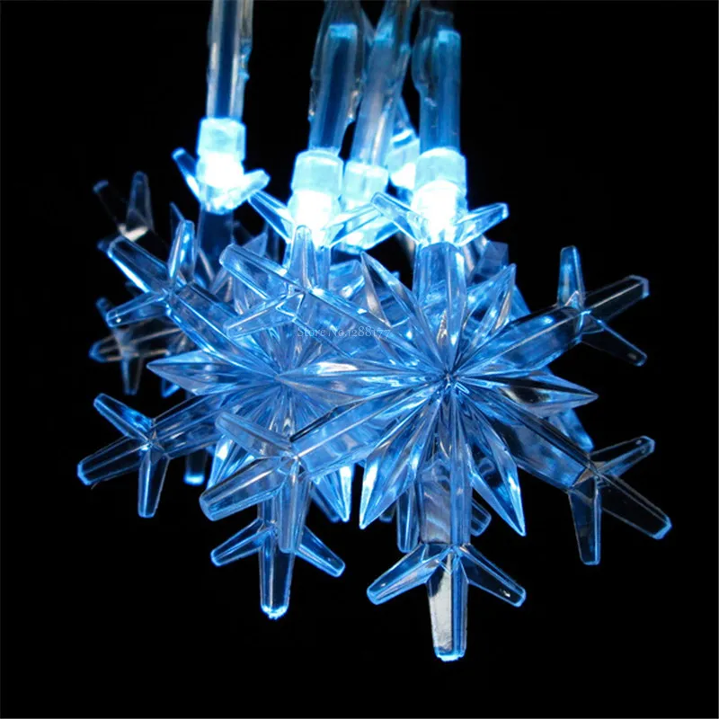 Luminaria 50 Led Battery Operated Chandelier Navidad Lamp 5m Snowflake Pendant String Lights Garland | Лампы и освещение