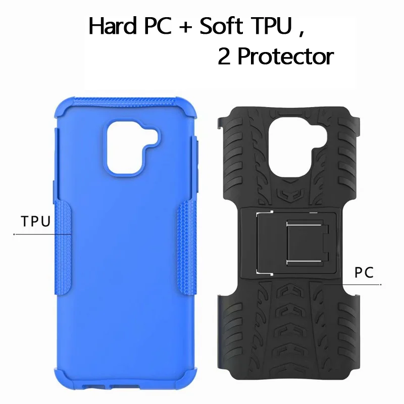 PC + силиконовый чехол для samsung Galaxy J4 Plus 2018 Гибридный сверхмощный ударопрочный Prime |