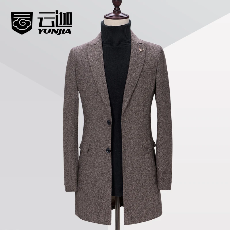 2017 последний дизайн пальто брюки серый твидовый длинный мужской костюм