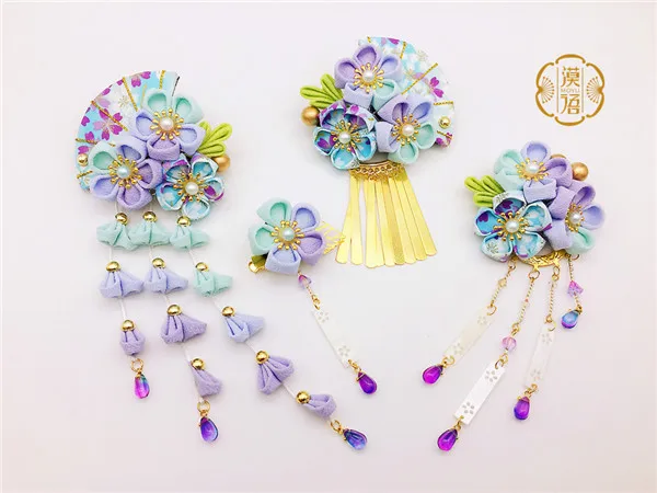 Ручная работа заколка для волос из хлопчатобумажной ткани заколки японское