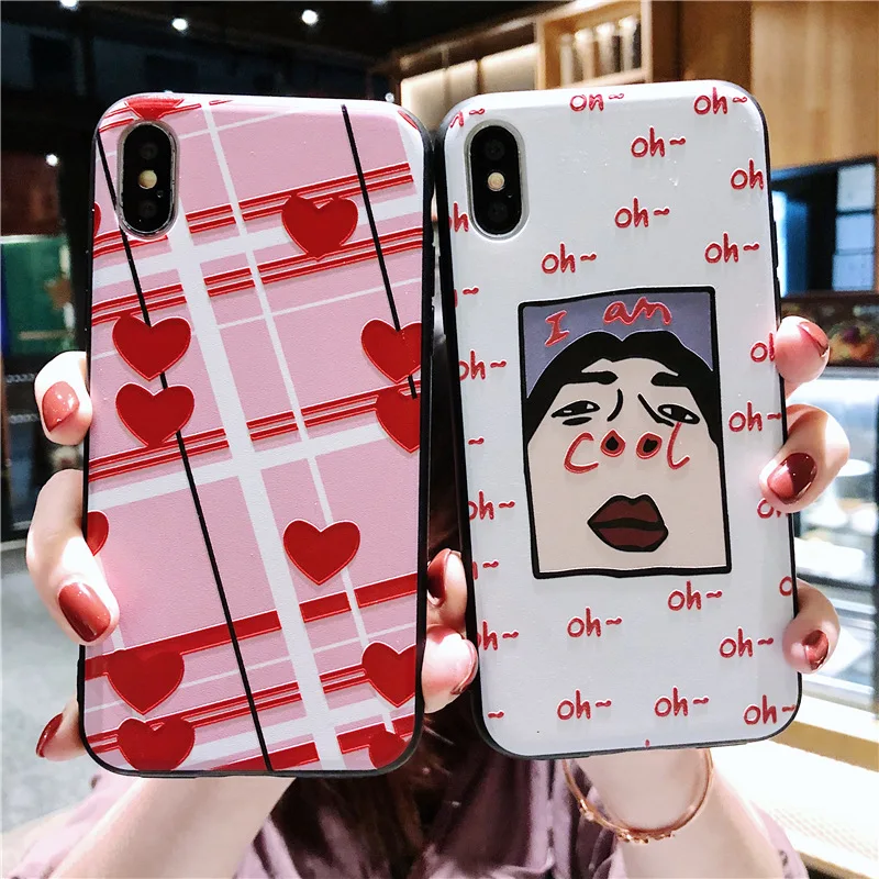 Чехол для телефона с сердечками iphone XR XS Max X 8 7 6 6s Plus Модный стильный мягкий чехол