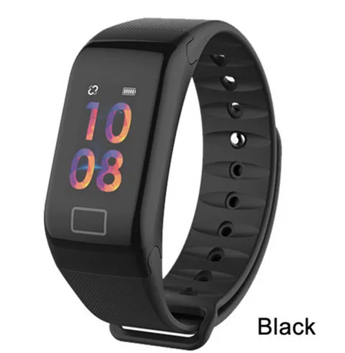 Черный F1 Plus умный Браслет цветной экран Smartband IP67 водонепроницаемый браслет спортивный фитнес-трекер монитор сердечного ритма трекер сна - Цвет: Черный