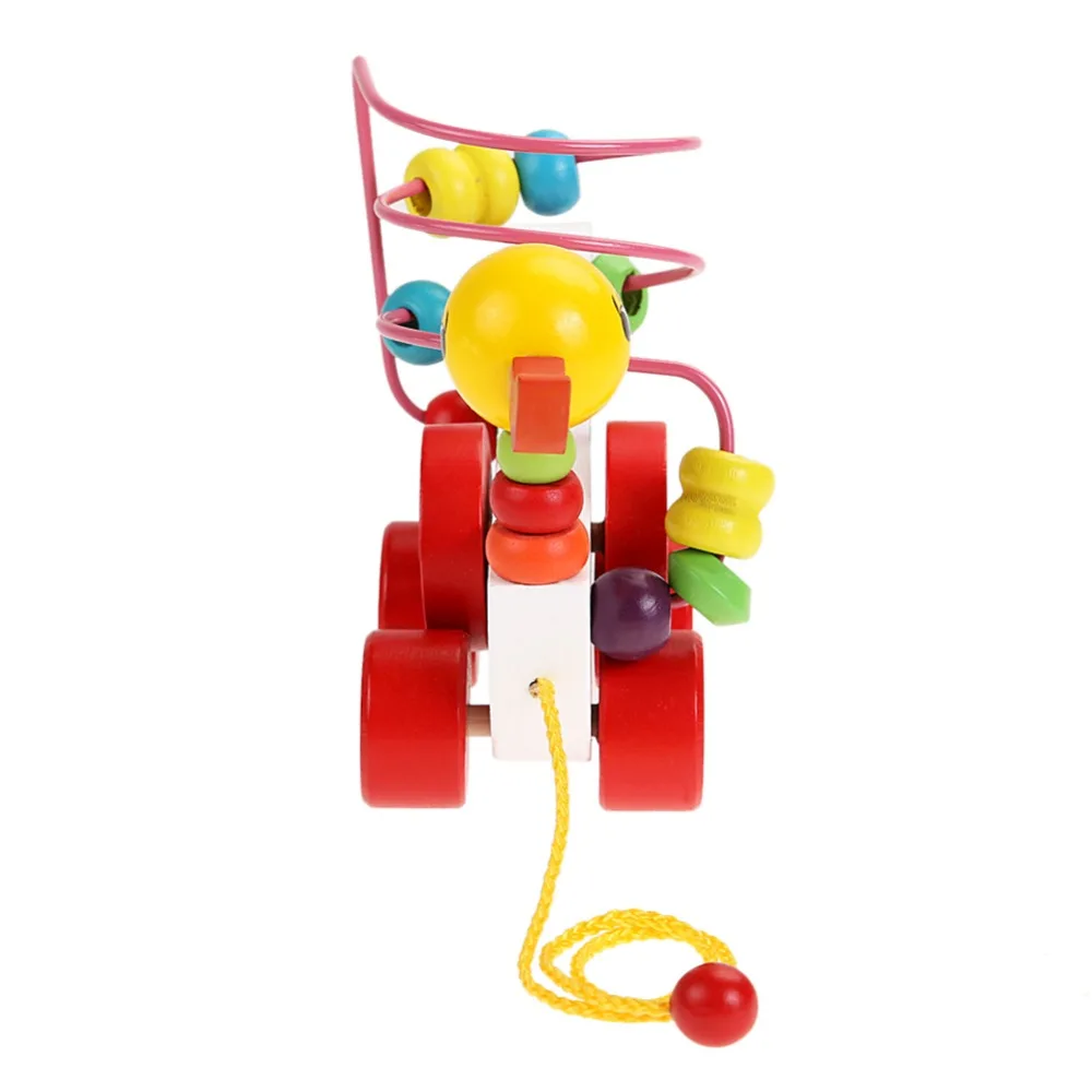 Деревянные игрушки для детей разноцветный Творческий прицеп утяжки деревянные с