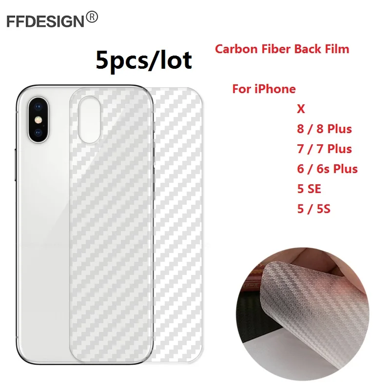 5 шт. 3D защитная задняя пленка из углеродного волокна для iPhone X SE 5S 6 6s 7 8 Plus Защитная