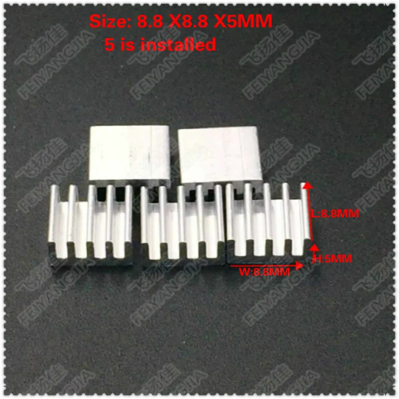 

( Free shipping) 50PCS Aluminum Cooling Heat sink Mos Chip CPU GPU VGA RAM LED IC Heatsink 8.8*8.8*5MM