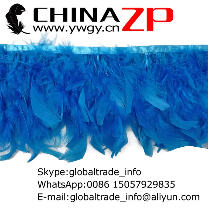 

CHINAZP Factory Wholesale Price for 2 Yards Dyed Turquoise Blue Turkey Chandelle Feather Trim Fringe