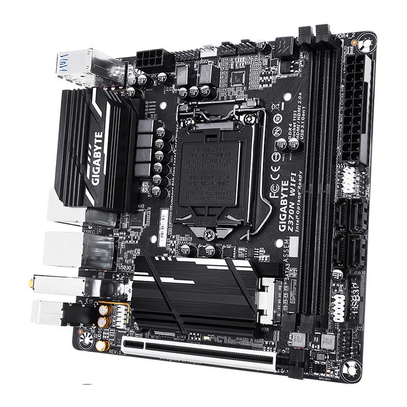 Б/у MINI-ITX HTPC 17*17 для Gigabyte Z370N материнская плата с WIFI LGA1151 DDR4 Z370 Поддержка i3 8100 i5 8500 I7