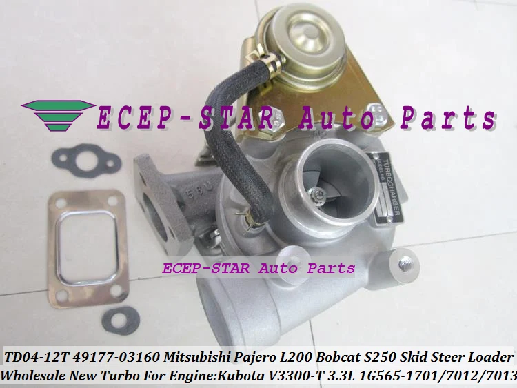 TD04-12T 49177-03140 1G565-17013 Турбокомпрессор для Mitsubishi Pajero L200 Bobcat S250 Skid Steer Loader Kubota V3300-T 3.3L