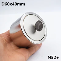 neodymium magnet n52 d60x40 super strong round magnet 250kg rare earth 6040mm strongest permanent powerful magnetic steel cup