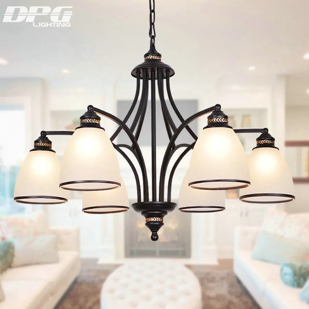 Арт Деко Современный Железный стеклянный абажур люстры светильники E27 110v 220v для