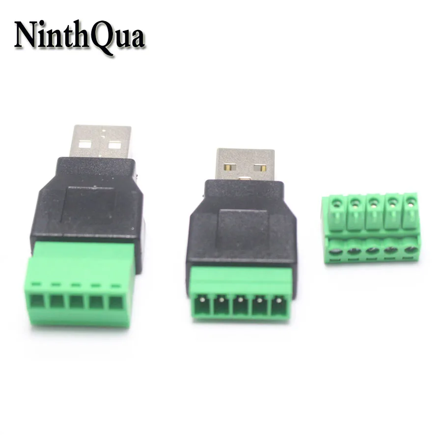 1 шт. коннектор с разъемом USB 2 0 A папа на 5 штырьков зеленый клеммный разъем