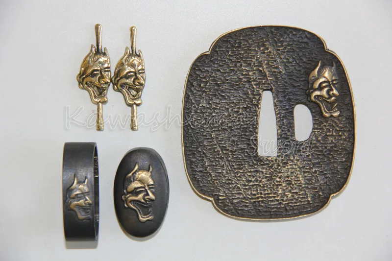Nihonto фитинги японский меч Tsuba набор фучи Кашира менуки латунная защита для рук