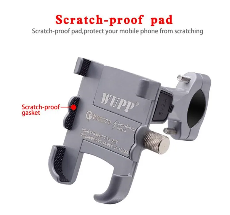 Держатель для телефона мотоциклетный с зарядным устройством USB QC3.0 | Автомобили и