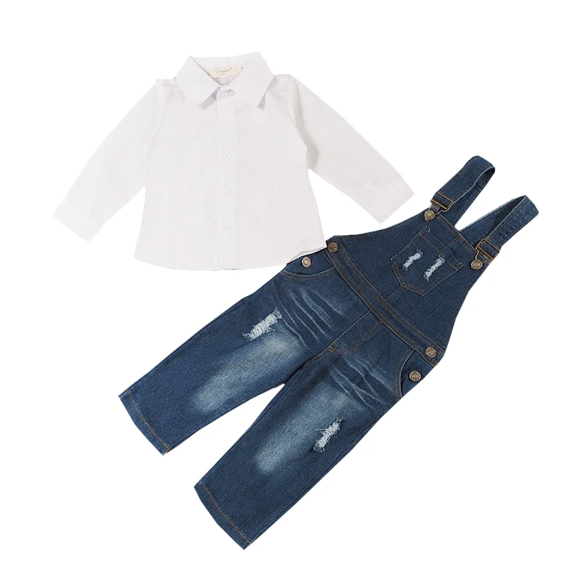 2019 Модный летний комплект одежды для девочек Детский детский джинсовый костюм
