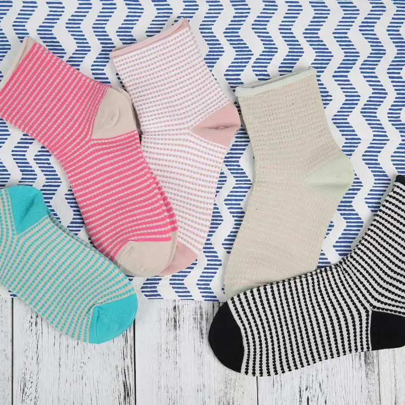 2017 New Hot Sale Fashion Women Socks Japan Style Colorful 100% Cotton Stripe Funny sock For calcetines meia | Женская одежда