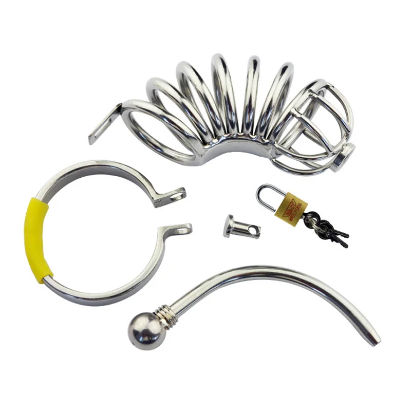 Chaste птица из нержавеющей стали Мужской целомудрия устройство с катетером