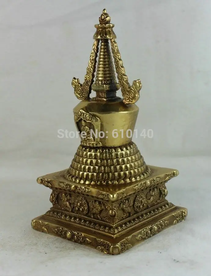 Tibetan Buddhism Brass Shakyamuni Eight treasures Tathagata stupa pagoda | Дом и сад