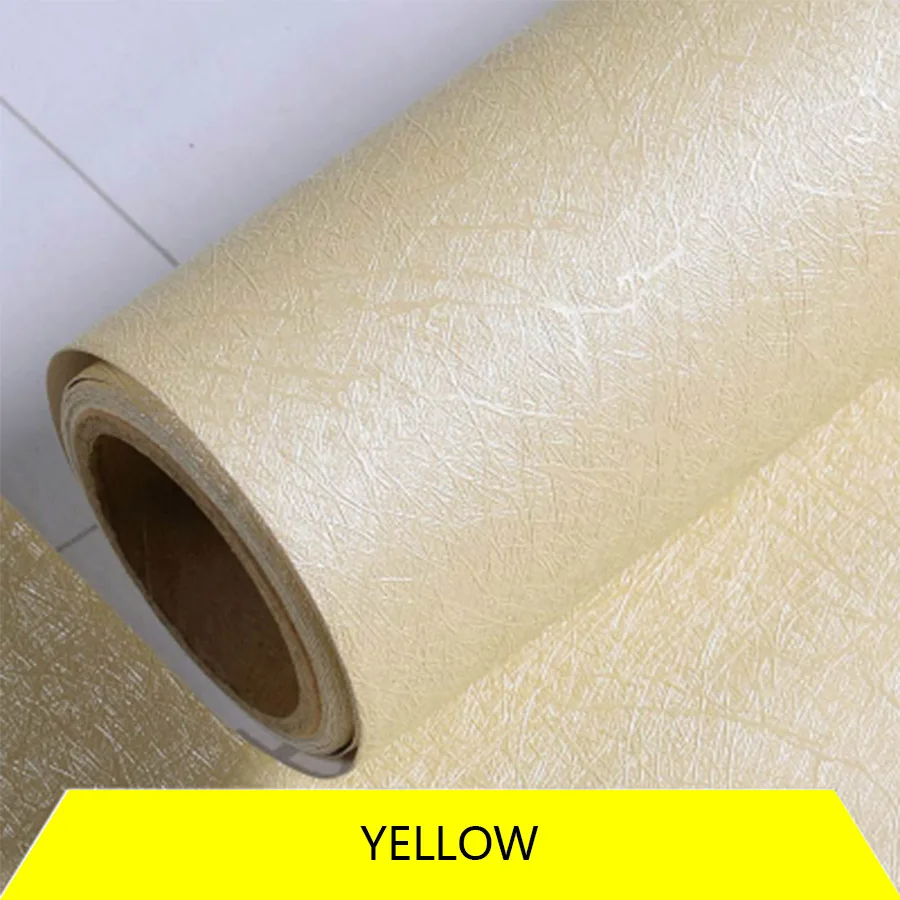 yellow Шелковая текстура обои ПВХ самоклеющиеся настенные стикеры Современный домашний декор спальня гостиная фон стены водонепроницаемый стикер s - Цвет: yellow