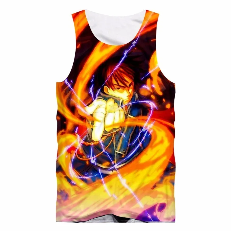 OGKB Мужская футболка без рукавов с круглым вырезом летняя мужская крутым принтом