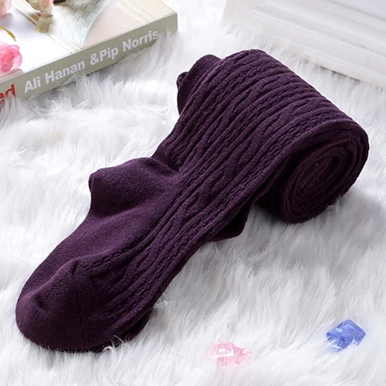Dark purple От 2 до 14 лет, хлопковые весенние штаны для маленьких девочек, леггинсы в темную полоску, Разноцветные Детские теплые штаны для девочек, колготки - Цвет: Dark purple