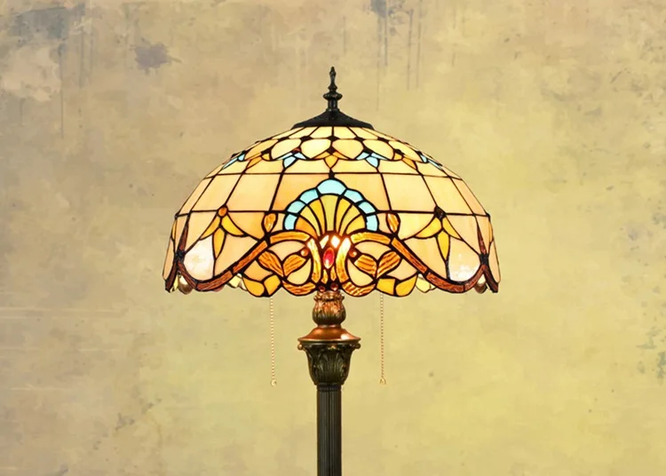 European style Tiffany rose flower Stained Glass floor lamp for dining room bedroom E27 110-240V | Лампы и освещение