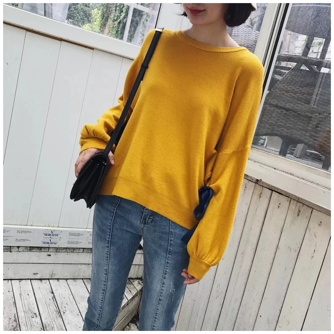 Корейский стиль Для женщин Пуловеры для свитер Цвет хлопок дикий одежда с