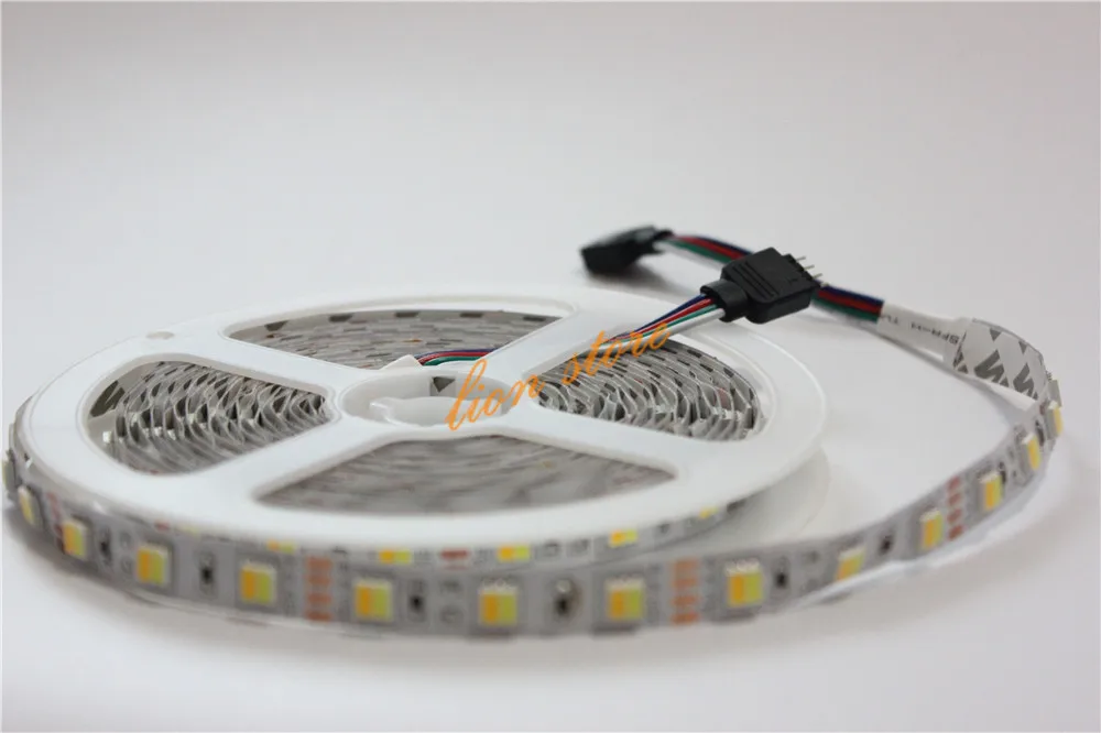 

LED strip 5M reel 12V 5050 300 led CCT color temperature adjustable and dimmable strip white+warm white in 1 chip LED strips 5M